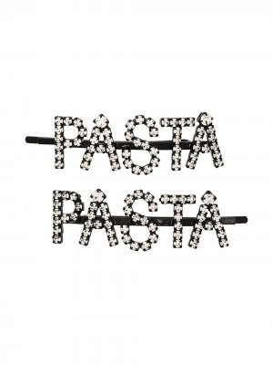 Комплект заколок для волос Pasta с кристаллами Ashley Williams. Цвет: черный