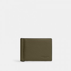 Тонкий кошелек-бумажник с зажимом для денег Coach