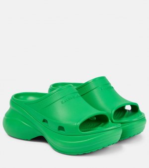 Резиновые мюли Pool Crocs, зеленый Balenciaga