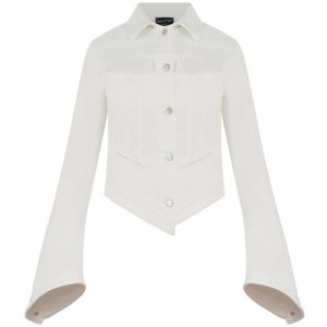 Джинсовая куртка Andrea Yaaqov, средней длины, силуэт прилегающий, размер m, белый Ya'aqov. Цвет: белый