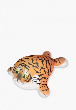 Игрушка мягкая Штучки, к которым тянутся ручки антистресс Тигр Тюлень, 30 см. Цвет: оранжевый