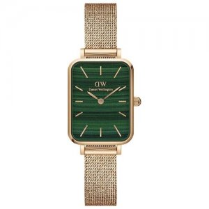Наручные часы Quadro, зеленый, золотой Daniel Wellington. Цвет: золотистый/зеленый