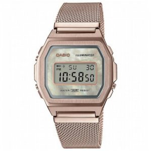 Наручные часы Vintage A1000MCG-9, бежевый, розовый CASIO. Цвет: золотистый