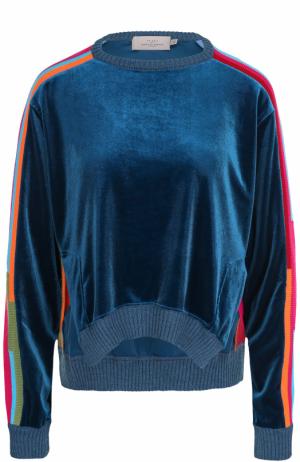 Бархатный пуловер с круглым вырезом PREEN by Thornton Bregazzi. Цвет: синий