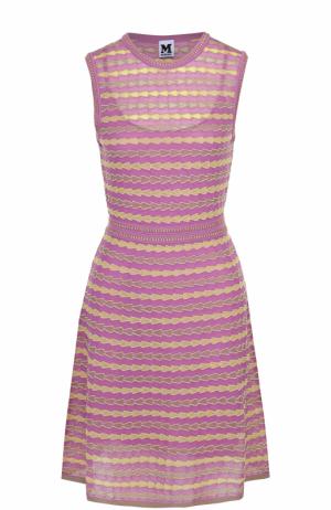 Вязаное приталенное мини-платье M Missoni. Цвет: сиреневый