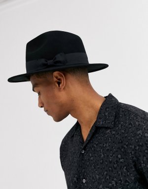 Черная фетровая шляпа из шерсти регулируемого размера -Черный цвет ASOS DESIGN