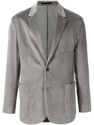Вельветовый однобортный пиджак PAUL SMITH. Цвет: серый