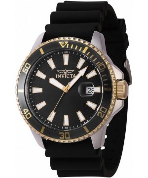 Invicta Pro Diver Силиконовый ремешок Кварцевые мужские часы с черным циферблатом 46132