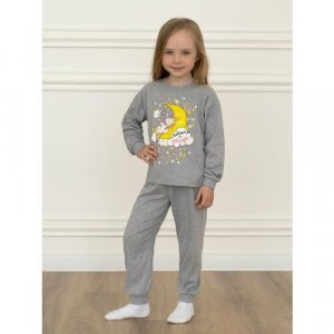 Пижама детская, брюки, размер 86, серебряный Утенок. Цвет: серебристый