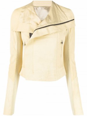 High-neck biker jacket Rick Owens. Цвет: желтый