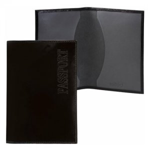 Обложка для паспорта BEFLER Classic, натуральная кожа, тиснение Passport, черная, О.1-1. Цвет: черный