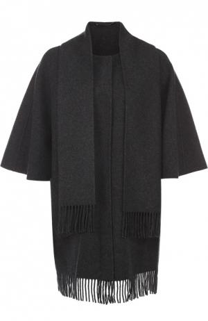 Пальто прямого кроя с коротким рукавом и шарфом Diane Von Furstenberg. Цвет: темно-серый