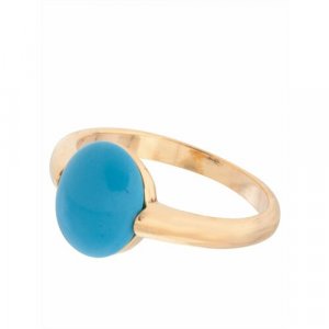 Кольцо помолвочное , бирюза, размер 18, синий Lotus Jewelry. Цвет: синий