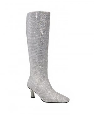 Женские ботинки на каблуке-рюмочке с квадратным носком Zaharrah, стандартные икры , цвет Silver Multi Katy Perry