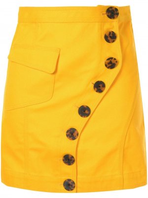 Джинсовая юбка с пуговицами Acler. Цвет: желтый