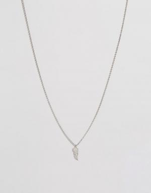 Серебристое ожерелье с подвеской в виде крыла Chained & Able. Цвет: серебряный