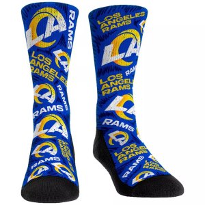 Женские носки Rock Em Los Angeles Rams Logo Sketch Crew Socks Unbranded