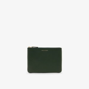 Классический кожаный кошелек с логотипом , зеленый Comme des Garçons