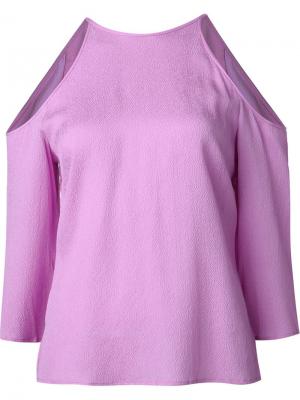 Блузка с открытыми плечами Halston Heritage. Цвет: розовый и фиолетовый