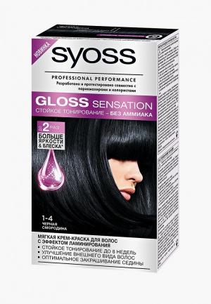 Краска для волос Syoss Gloss Sensation 1-4 Черная смородина 115 мл. Цвет: черный