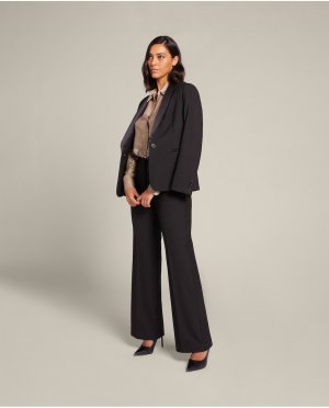 Однотонные женские прямые брюки со шлевками для ремня на талии , черный Elena Mirò. Цвет: черный