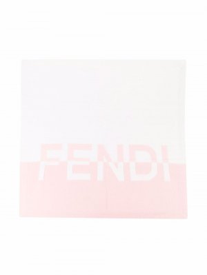 Шерстяное одеяло с логотипом Fendi Kids. Цвет: розовый