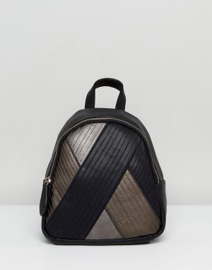 Рюкзак с комбинированной стеганой отделкой Lavand. Цвет: черный