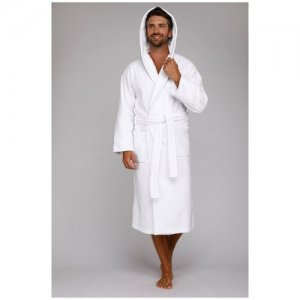 Махровый халат с капюшоном Sport&Life (Е 901) (XL(54-56) / белый) EvaTeks. Цвет: белый