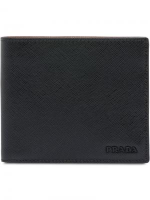Складной бумажник Prada. Цвет: черный