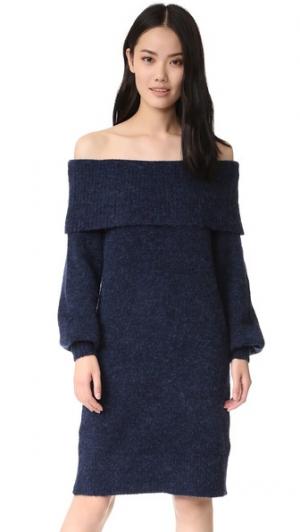 Платье-свитер Sierra с открытыми плечами Designers Remix. Цвет: темно-синий