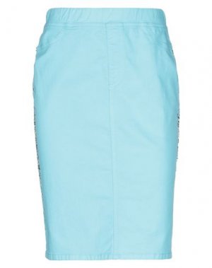Джинсовая юбка ELISA FANTI. Цвет: бирюзовый