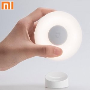 Светодиодный индукционный ночник Mijia, 2 лампы, интеллектуальный датчик движения, инфракрасный человеческого тела с регулируемой яркостью и магнитным основанием Xiaomi