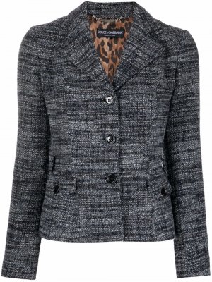 1990s single-breasted tweed jacket Dolce & Gabbana Pre-Owned. Цвет: серый