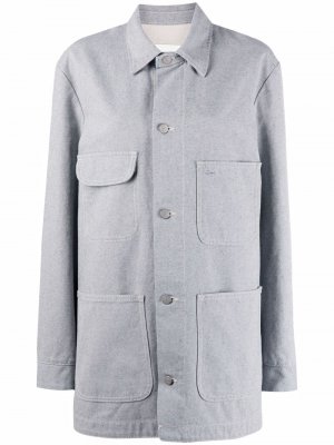 Короткое однобортное пальто Maison Margiela. Цвет: синий