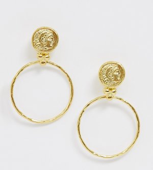 Позолоченные серьги-кольца Ottoman Hands. Цвет: золотой