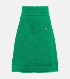 Твидовая юбка миди А-силуэта DOLCE&GABBANA, зеленый Dolce&Gabbana