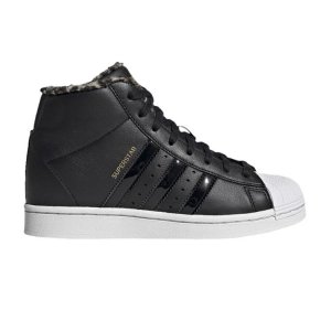 Superstar Up Женские кроссовки из искусственного леопардового меха Black Core-Black Gold-Metallic FY4794 Adidas