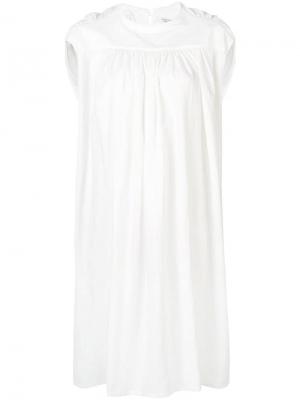 Плиссированное платье с драпировками Atlantique Ascoli. Цвет: белый