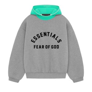 Худи Fear of God Essentials Nylon Fleece 'Dark Heather Oatmeal/Mint Leaf', серый