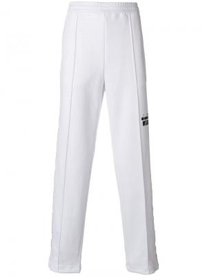 Спортивные брюки X Diadora с полосками по бокам MSGM. Цвет: белый