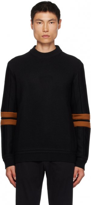 Черный свитер с круглым вырезом ZEGNA