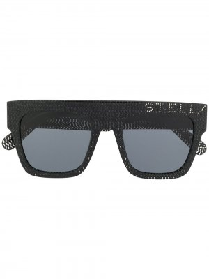 Солнцезащитные очки в квадратной оправе с логотипом Stella McCartney. Цвет: черный