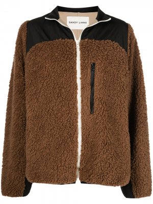 Флисовая куртка Rushi Sandy Liang. Цвет: коричневый