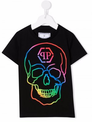 Skull-print short-sleeve T-shirt Philipp Plein Junior. Цвет: черный