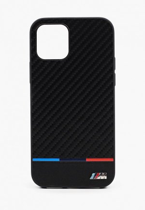 Чехол для iPhone BMW 12/12 Pro (6.1), M-Collection PU Carbon inspiration Tricolor Black. Цвет: черный