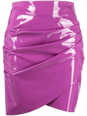 Виниловая юбка мини MSGM. Цвет: фиолетовый