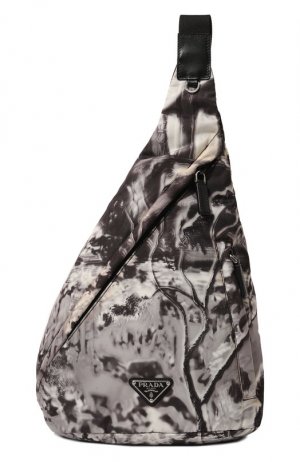 Текстильный рюкзак Prada. Цвет: серый