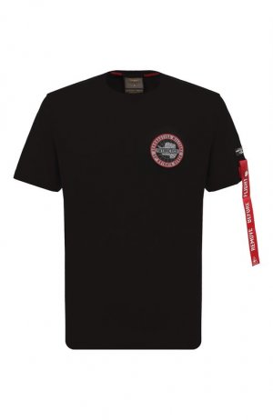 Хлопковая футболка Aeronautica Militare. Цвет: чёрный