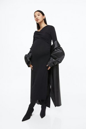 MAMA Платье-конверт из джерси , черный H&M