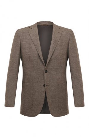Шерстяной пиджак Canali. Цвет: коричневый